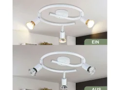 Foco de techo LED regulable NETTLIFE GU10 con 3 llamas, foco de techo industrial para sala de estar