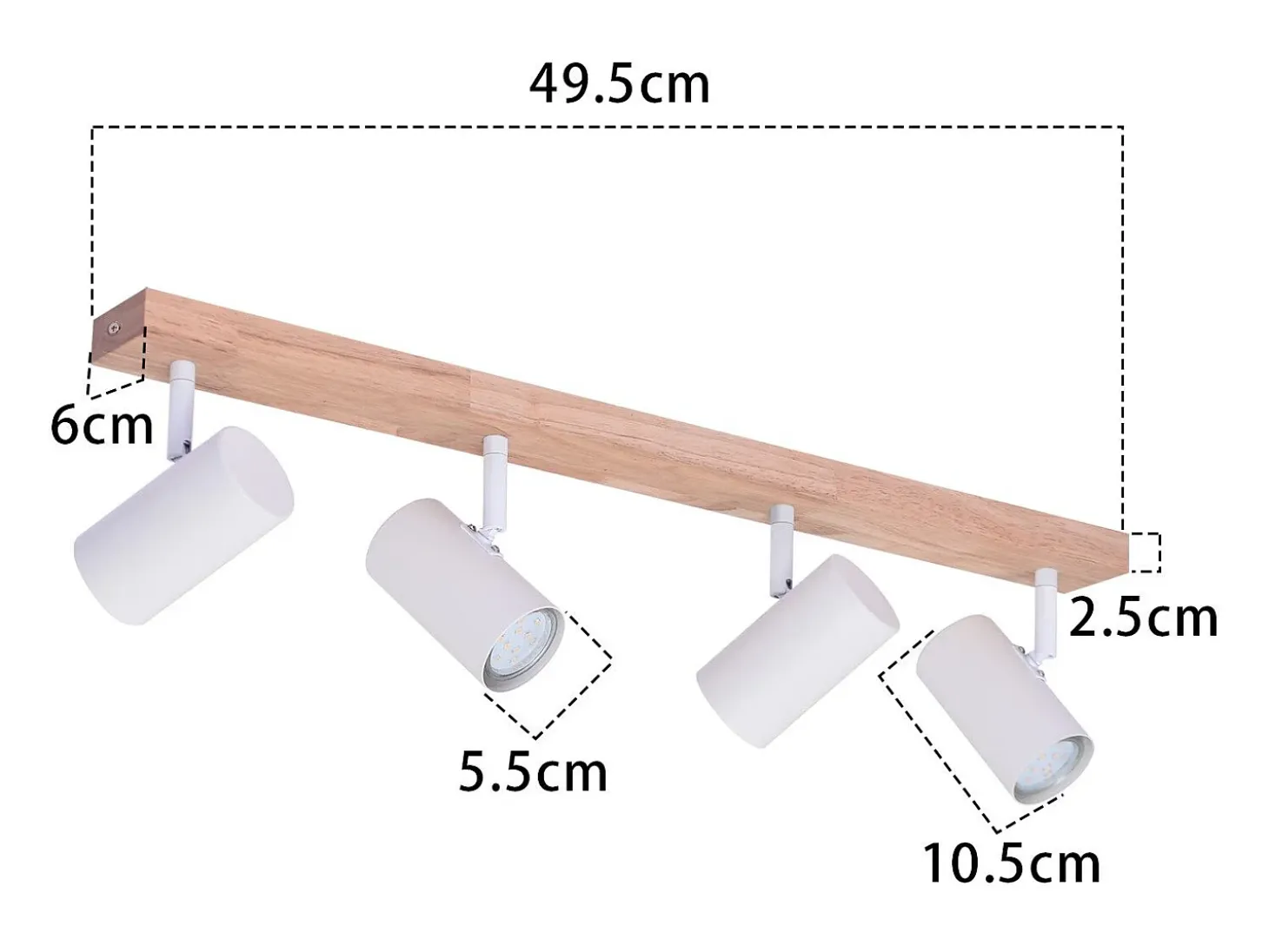 Foco de techo NETTLIFE de 4 focos, madera negra, estilo vintage, GU10, luz de techo orientable, lámpara de pasillo orientable 350°
