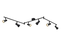 Foco de techo NETTLIFE de 6 focos, GU10, de metal, color negro, para dormitorio y pasillo.