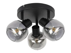 Foco de techo NETTLIFE de 3 llamas - Foco de techo redondo moderno de vidrio con giro de 350° para sala de estar
