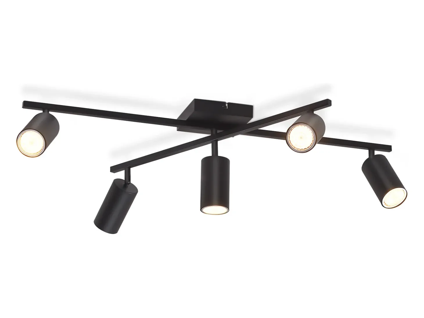 Foco de techo NETTLIFE negro, lámpara de techo GU10 de 5 luces, lámpara moderna para sala de estar, cocina y dormitorio
