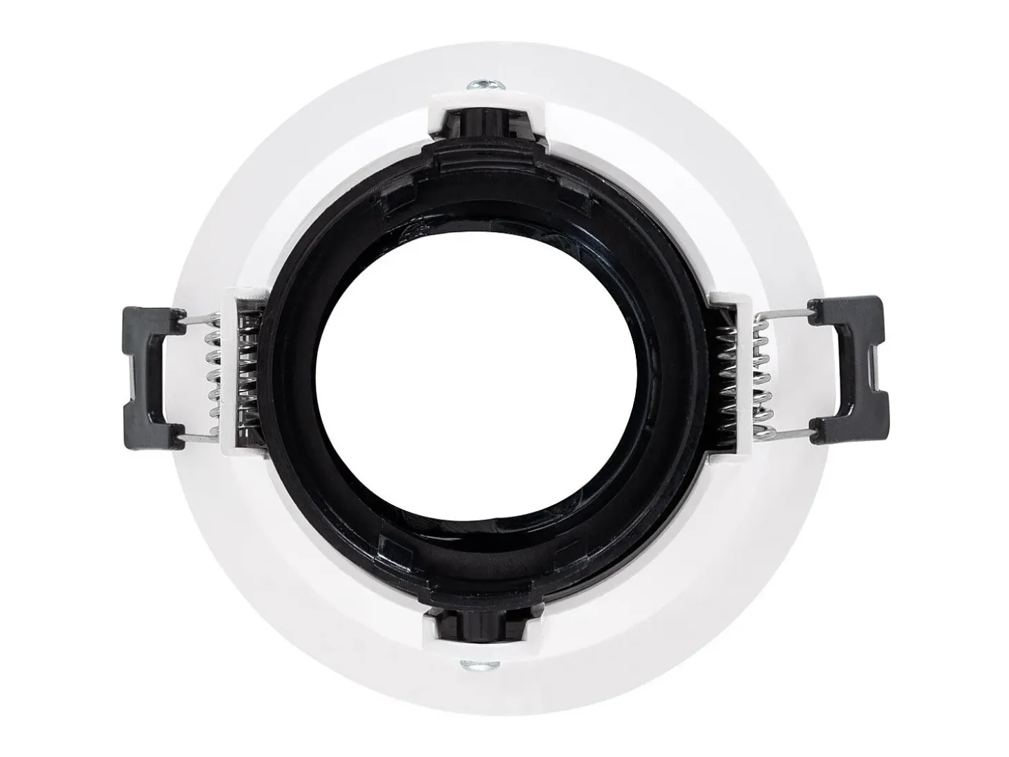 Foco Downlight Cónico GU10 6W Corte Ø 75 mm PC Galvanizado No Flicker 4000K Negro Blanco Neutro