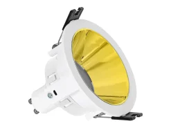 Foco Downlight Cónico GU10 6W Corte Ø 75 mm PC Galvanizado No Flicker 4000K Dorado Blanco Neutro