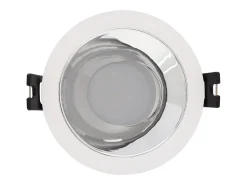 Foco Downlight Cónico GU10 6W Corte Ø 75 mm PC Galvanizado No Flicker 6500K Plateado Blanco Frío