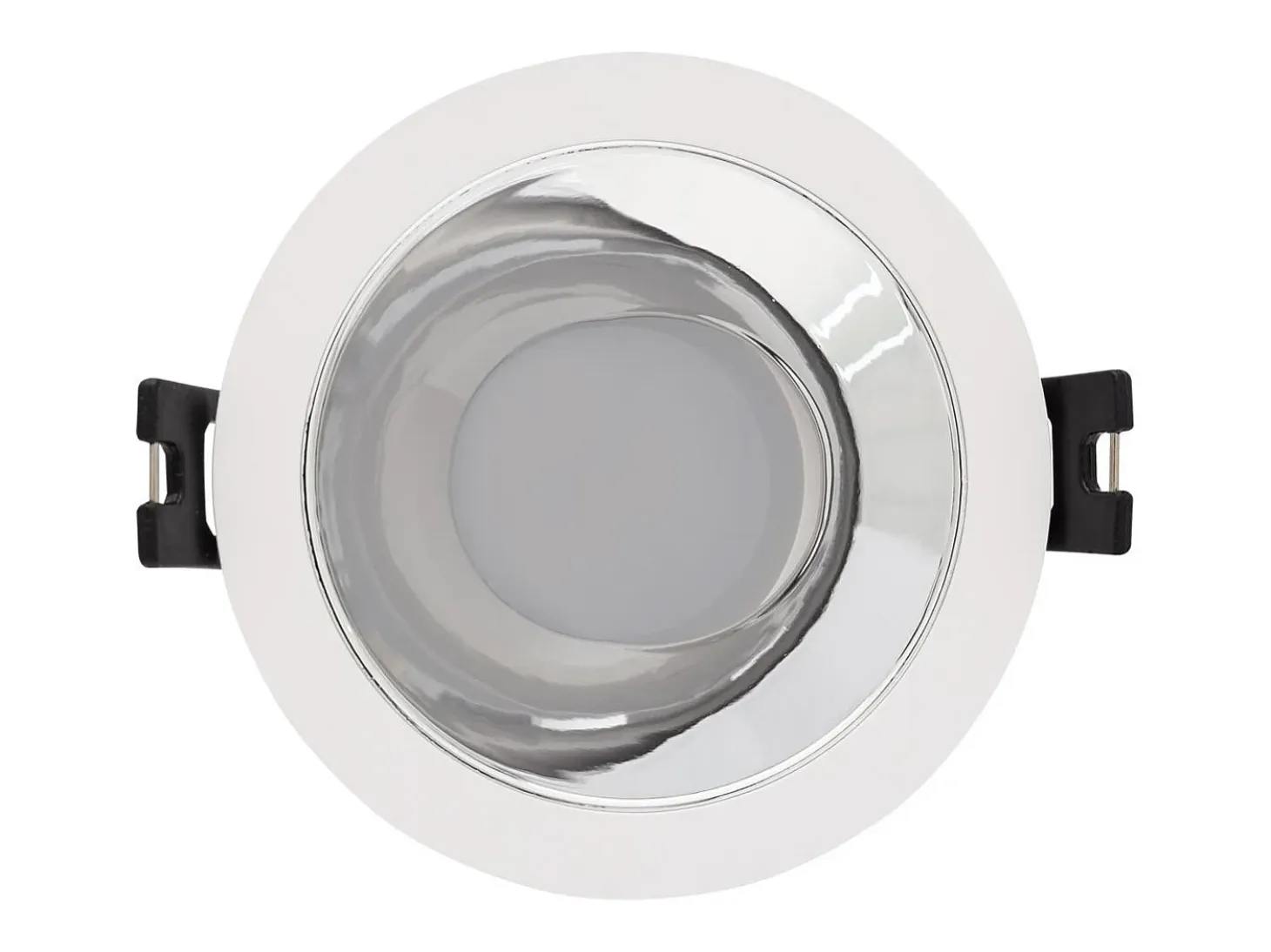 Foco Downlight Cónico GU10 6W Corte Ø 75 mm PC Galvanizado No Flicker 6500K Negro Blanco Frío