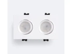 Foco Downlight Cuadrado Basculante GU10 6W Corte 75x150 mm PC No Flicker 3000K Blanco Blanco Cálido