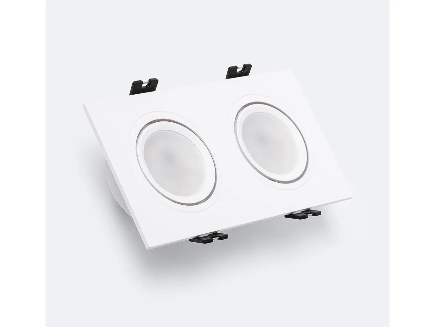 Foco Downlight Cuadrado Basculante GU10 6W Corte 75x150 mm PC No Flicker 3000K Blanco Blanco Cálido