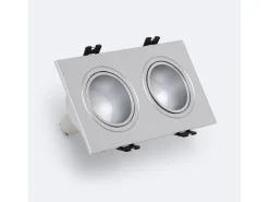Foco Downlight Cuadrado Basculante GU10 6W Corte 75x150 mm PC No Flicker 4000K Negro Blanco Neutro