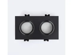 Foco Downlight Cuadrado Basculante GU10 6W Corte 75x150 mm PC No Flicker 3000K Negro Blanco Cálido