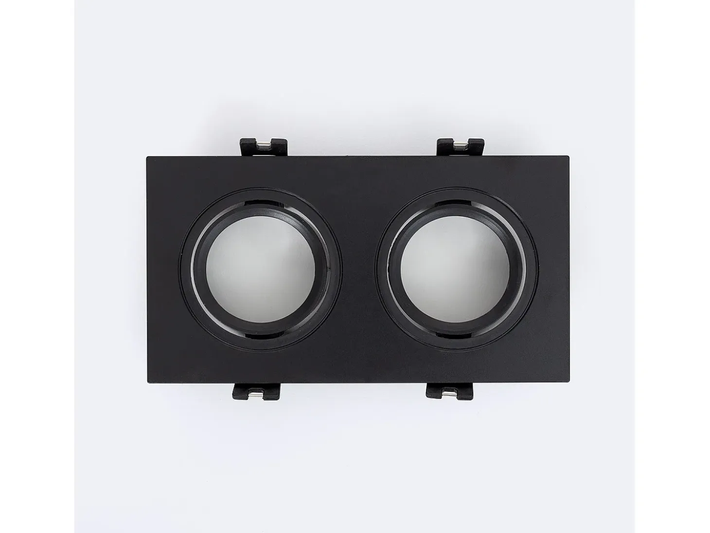 Foco Downlight Cuadrado Basculante GU10 6W Corte 75x150 mm PC No Flicker 3000K Negro Blanco Cálido