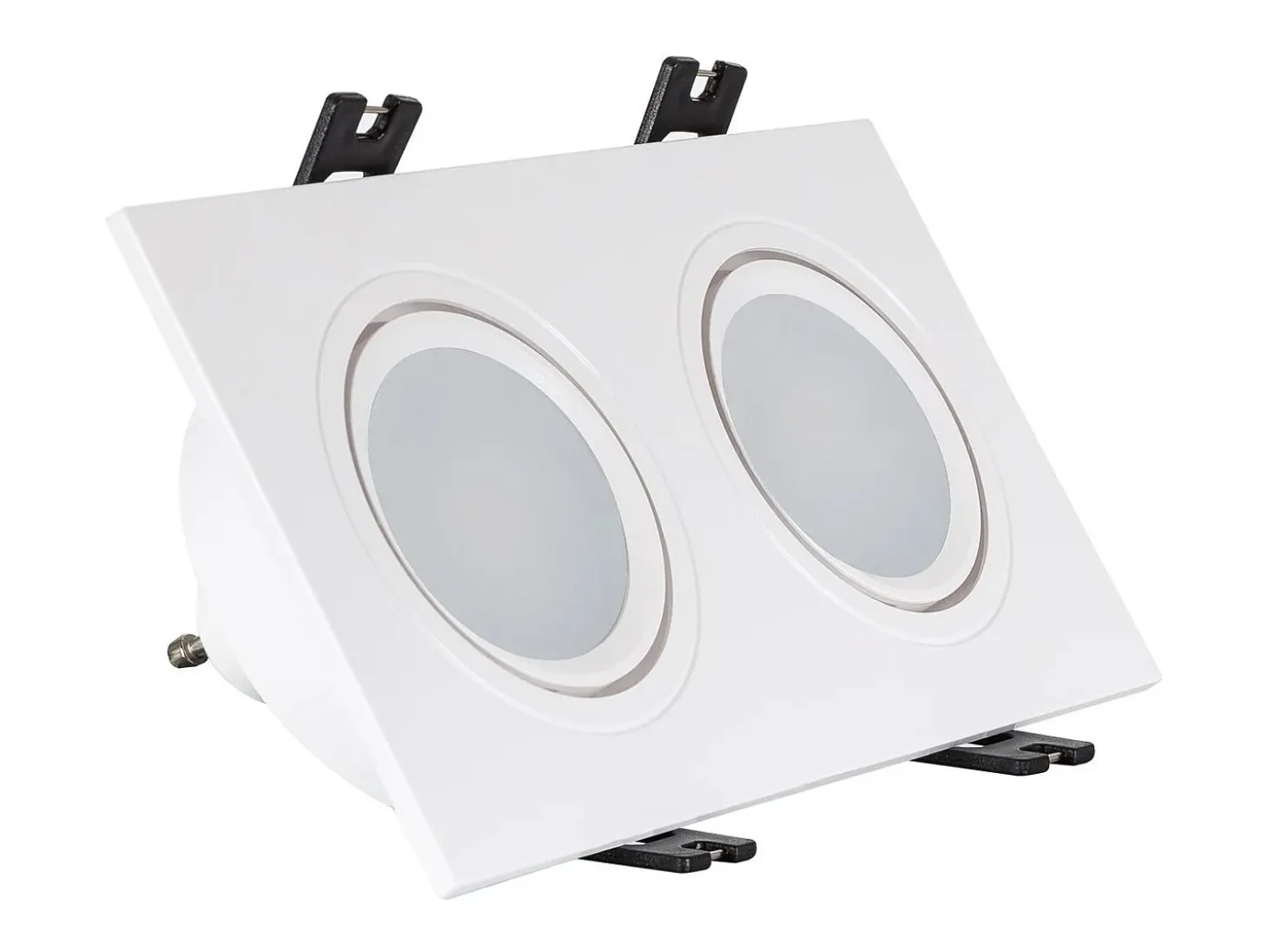 Foco Downlight Cuadrado Basculante GU10 6W Corte 75x150 mm PC No Flicker 3000K Negro Blanco Cálido