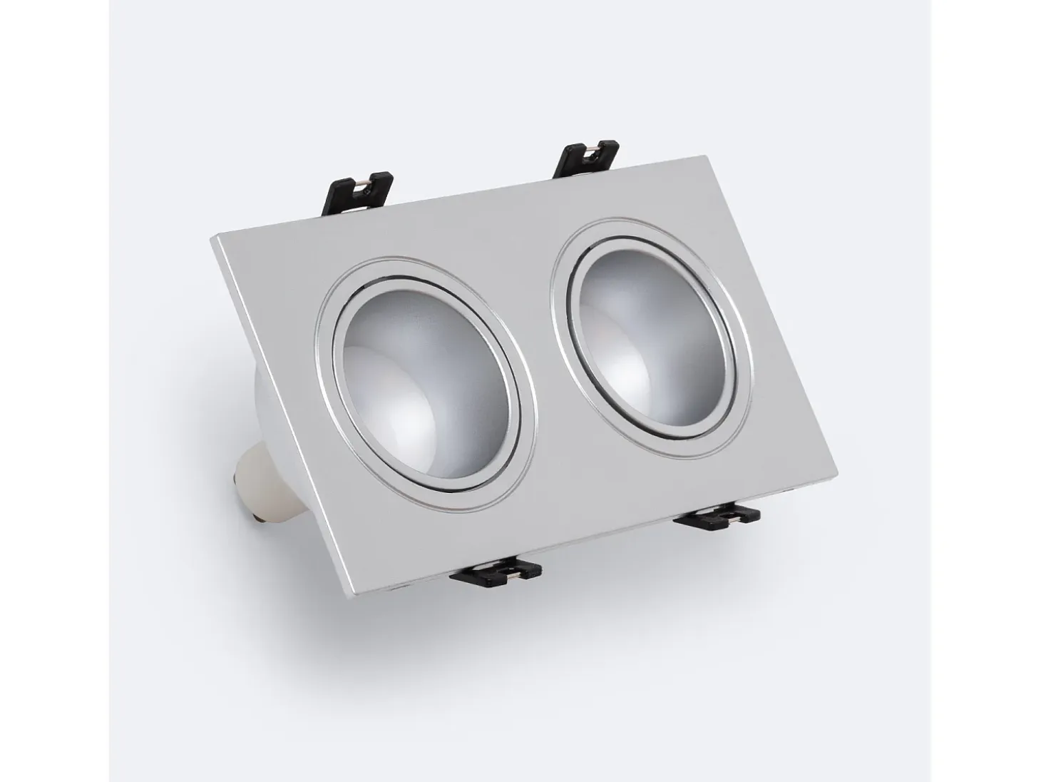 Foco Downlight Cuadrado Basculante GU10 6W Corte 75x150 mm PC No Flicker 3000K Negro Blanco Cálido