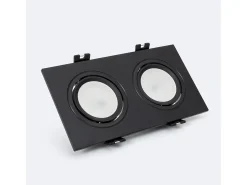 Foco Downlight Cuadrado Basculante GU10 6W Corte 75x150 mm PC No Flicker 3000K Negro Blanco Cálido