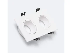 Foco Downlight Cuadrado Basculante GU10 6W Corte 75x150 mm PC No Flicker 3000K Blanco / Negro Blanco Cálido