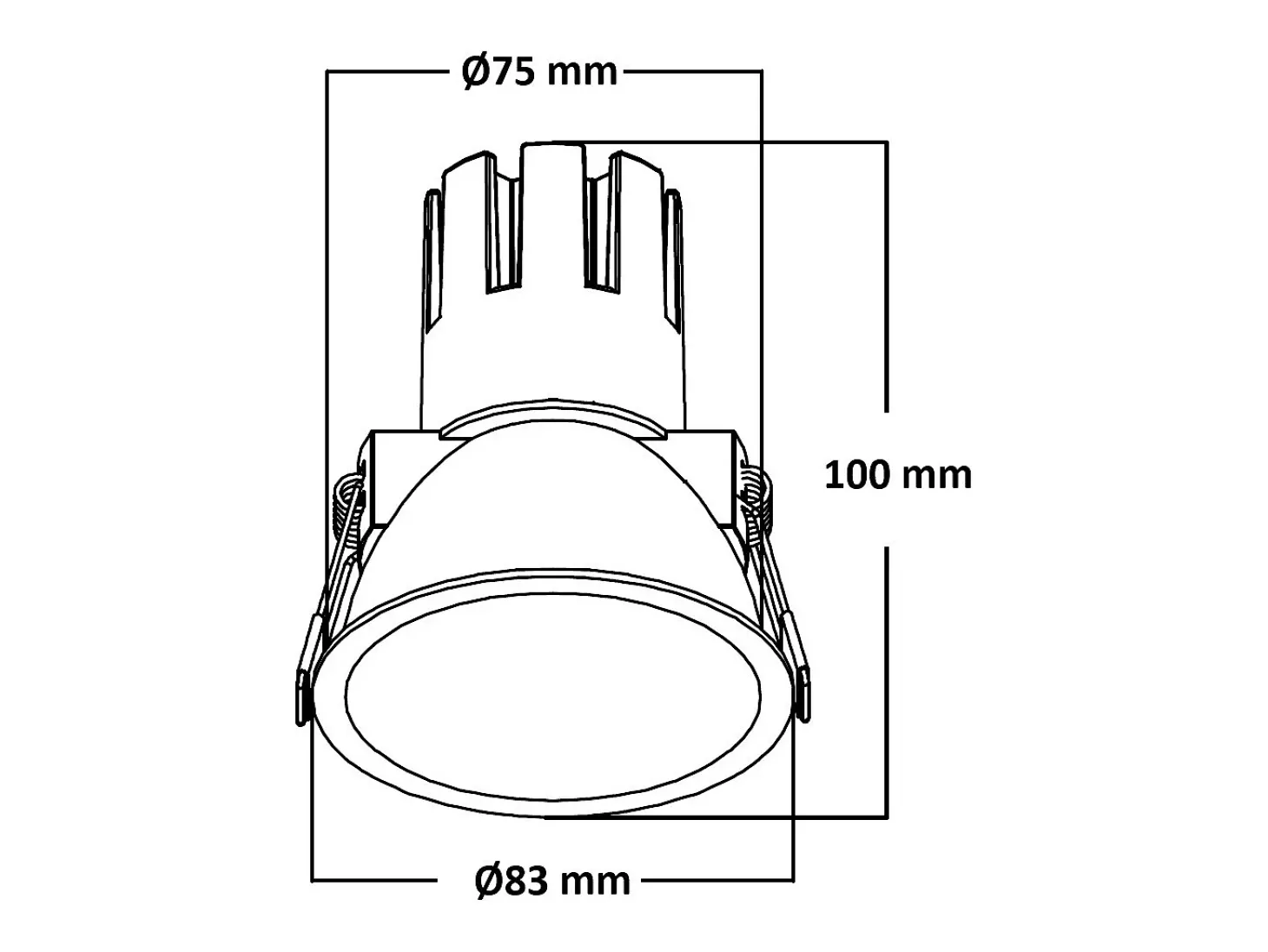 Foco Downlight LED 5W / 7W Cónico Areni Corte Ø 75 mm 2700K Dorado Blanco Cálido 5 W