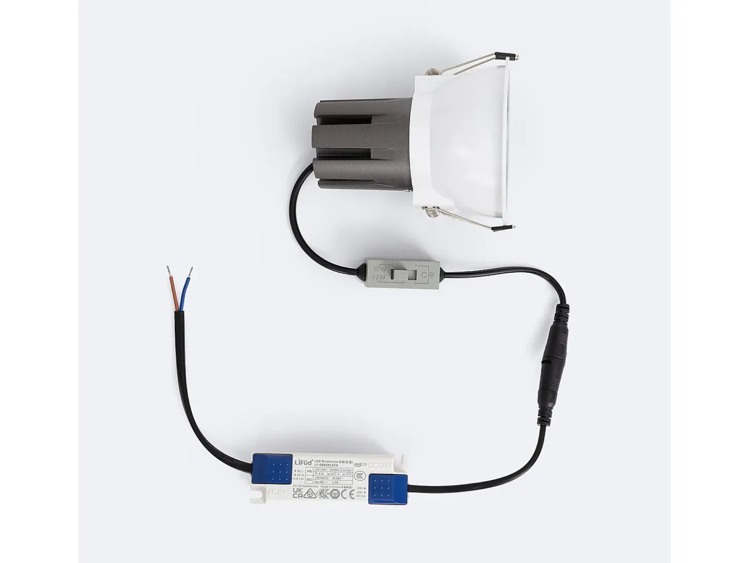Foco Downlight LED 5W / 7W Cónico Areni Corte Ø 75 mm 3500K Gris Blanco Cálido 5 W