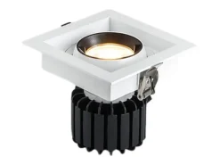 Foco Downlight LED 12W COB Direccionable 360º Cuadrado Corte 100x100 mm CRI90 Expert Color No Flicker No Flicker 4000K Blanco Neutro