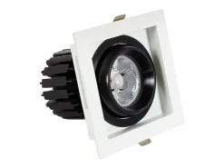 Foco Downlight LED 12W COB Direccionable 360º Cuadrado Corte 100x100 mm CRI90 Expert Color No Flicker No Flicker 4000K Blanco Neutro