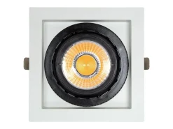 Foco Downlight LED 18W COB Direccionable 360º Cuadrado Corte 125x125 mm CRI90 Expert Color No Flicker No Flicker 3000K Blanco Cálido