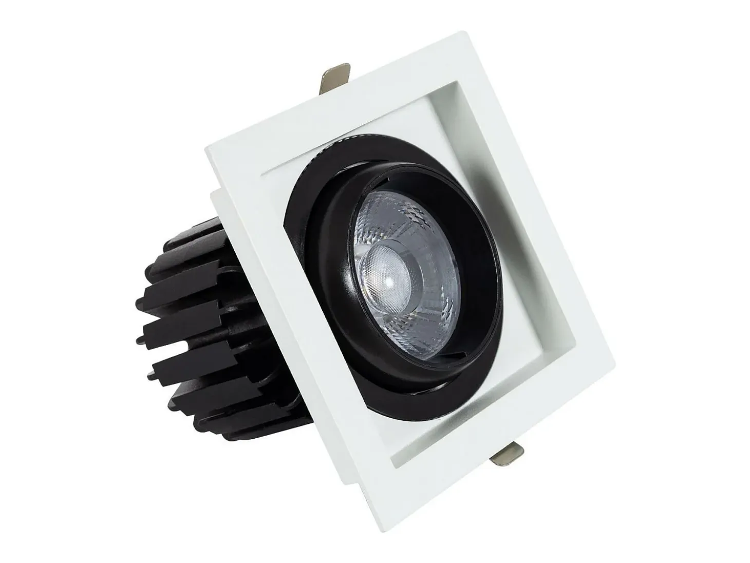 Foco Downlight LED 18W COB Direccionable 360º Cuadrado Corte 125x125 mm CRI90 Expert Color No Flicker No Flicker 3000K Blanco Cálido