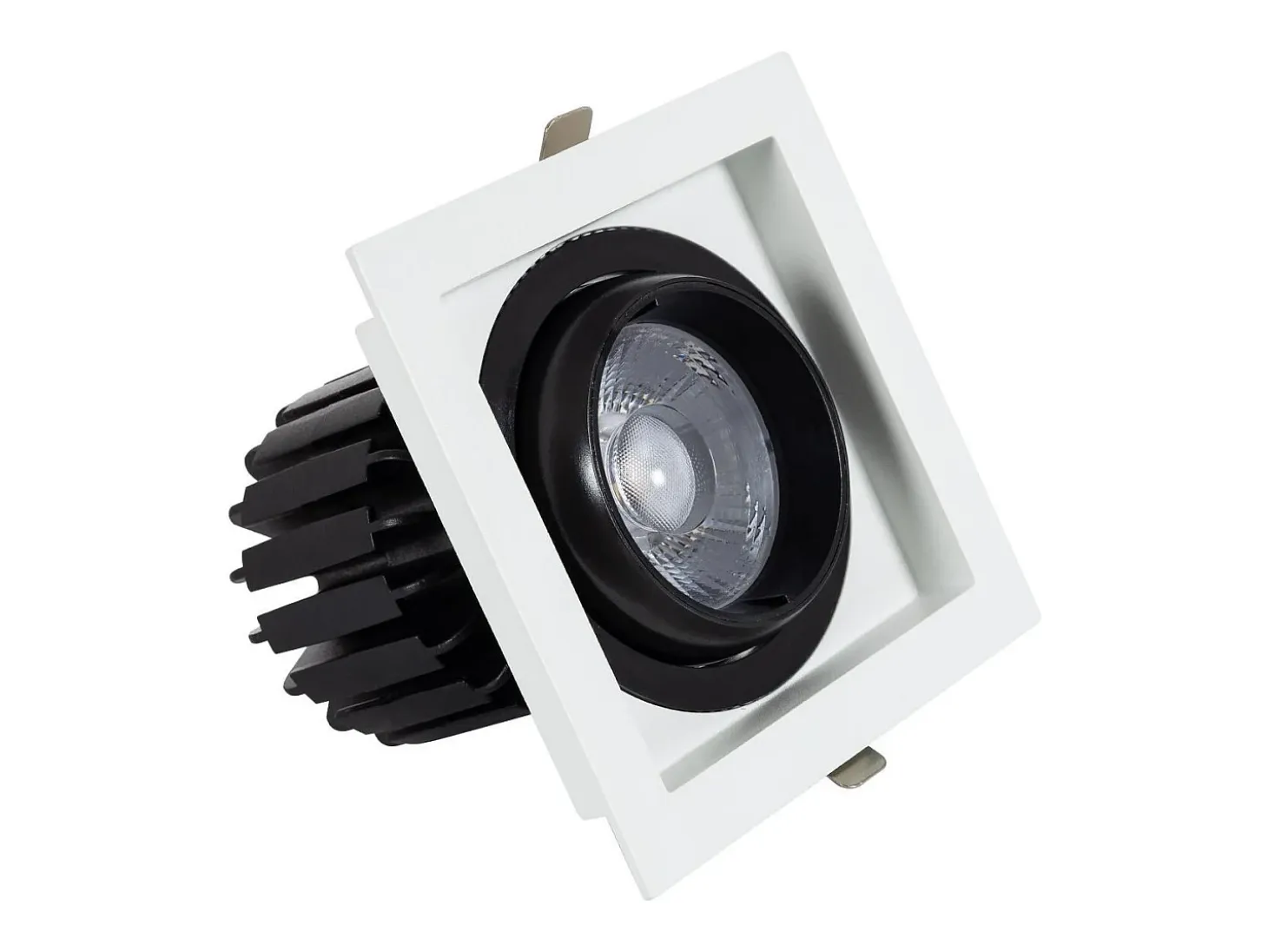Foco Downlight LED 18W COB Direccionable 360º Cuadrado Corte 125x125 mm CRI90 Expert Color No Flicker No Flicker 3000K Blanco Cálido