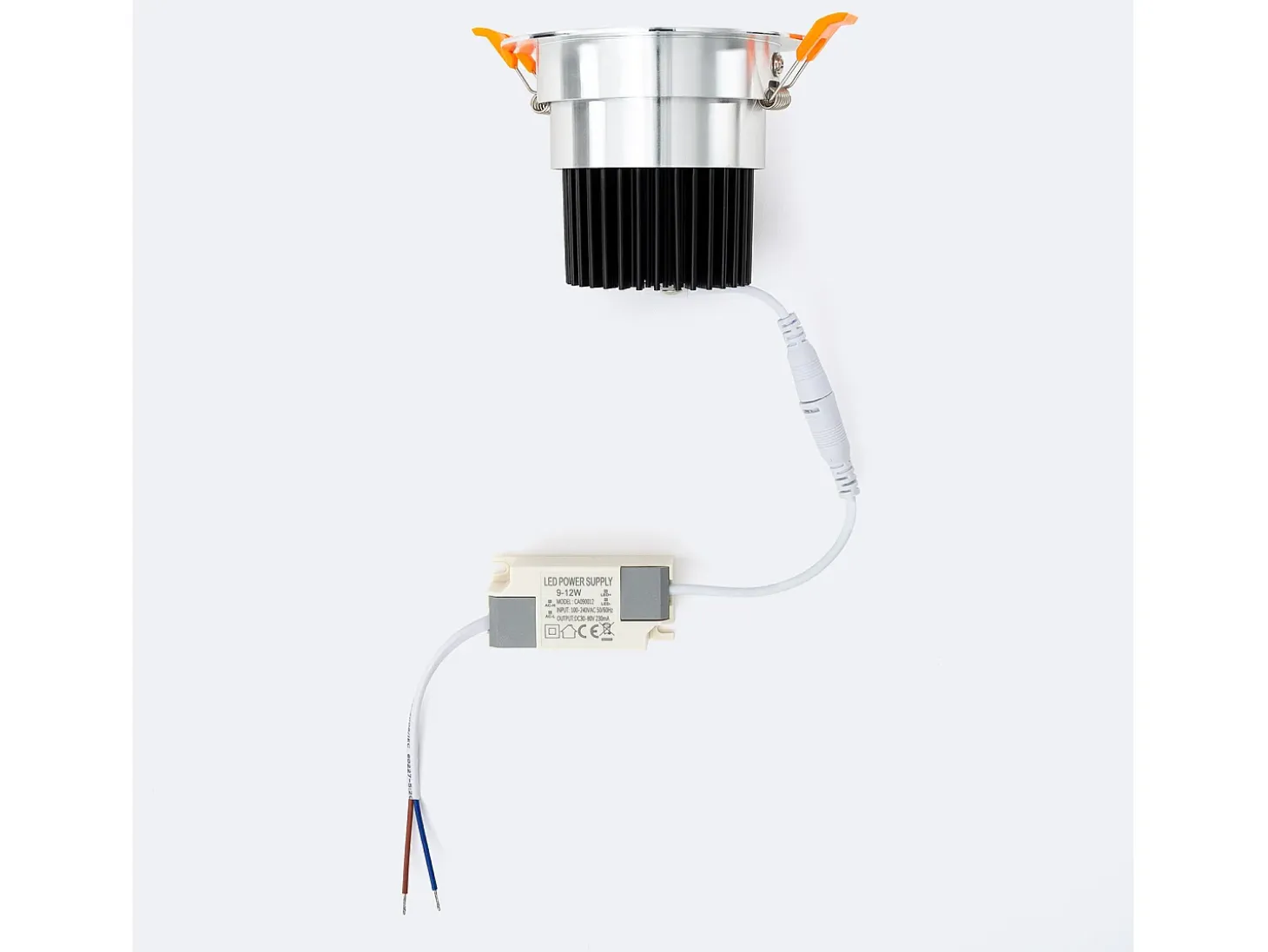 Foco Downlight LED 12W COB Direccionable Circular Plata Corte Ø 90 mm No Flicker 3000K Blanco Cálido