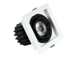 Foco Downlight LED 7W COB Direccionable 360º Cuadrado Corte 82x82 mm CRI90 Expert Color No Flicker No Flicker 6000K Blanco Frío