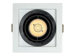 Foco Downlight LED 7W COB Direccionable 360º Cuadrado Corte 82x82 mm CRI90 Expert Color No Flicker No Flicker 6000K Blanco Frío