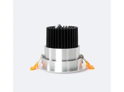 Foco Downlight LED 12W COB Direccionable Circular Plata Corte Ø 90 mm No Flicker 5000K Blanco Frío