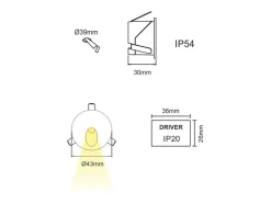 Foco empotrable LED Polo Beneito & Faure, 2 W, luz natural 4000 K, 65°, redondo, blanco