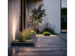 Foco Exterior LED Empotrable Suelo 12V DC Negro Clarion 2700K Blanco Cálido