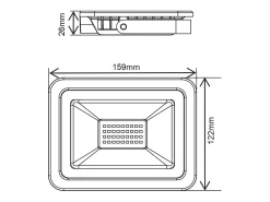 Foco LED blanco 200-265 V CA 30 W 3000 K