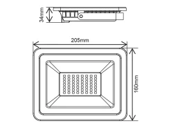Foco LED blanco 200-265 V CA 50 W 4000 K