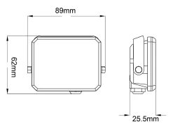 Foco LED blanco para exterior, 230 V, 10 W, 4000 K, cubierta lechosa, 950 lm, 89 x 62 x 25,5 mm