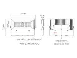 Foco LED para exterior Beneito & Faure Polaris 150 W CCT IP65 120° - 3000 K/4000 K/5000 K - Blanco mate