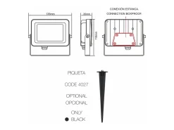 Foco LED para exterior Sky 20 W IP65 4000 K Corten - 2450 lm, aluminio, haz de 110°, Beneito Faure