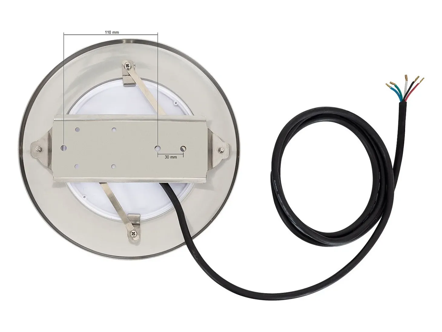 Foco Piscina Superficie LED RGBW Sumergible 12V DC IP68 Acero Inoxidable 35W No RGBW