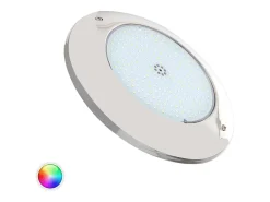 Foco Piscina Superficie LED RGBW Sumergible 12V DC IP68 Acero Inoxidable 20W No RGBW