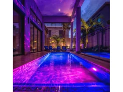 Foco Piscina Superficie LED RGB Sumergible 12V AC IP68 Acero Inoxidable 20W Sí RGB