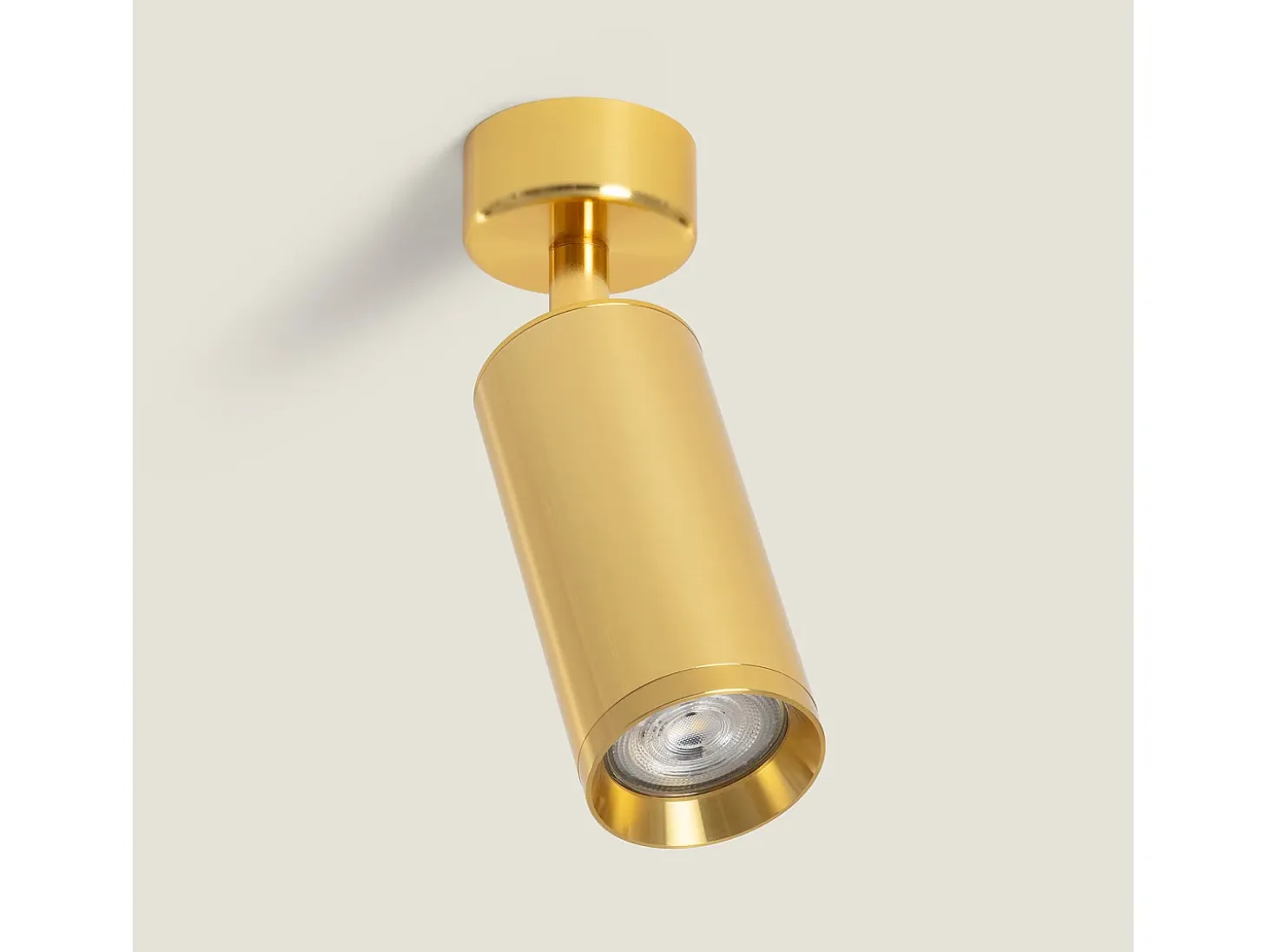 Foco Portalámparas Aluminio para Bombillas GU10 Cuarzo Dorado