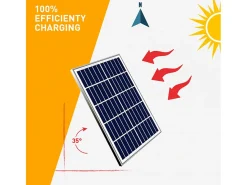 Foco portátil con placa solar de 100W LED 2000 lúmenes teledirigidos Inluminatio M