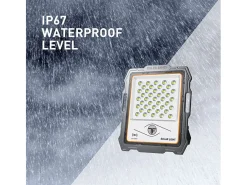Foco portátil con placa solar de 100W LED 2000 lúmenes teledirigidos Inluminatio M