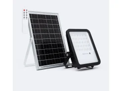 Foco Proyector LED Solar 1100 lm IP65 con Control Remoto Nurda 6500K Blanco Frío