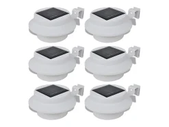 Foco solar blanco para vallas de jardín, 6 unidades ES698927