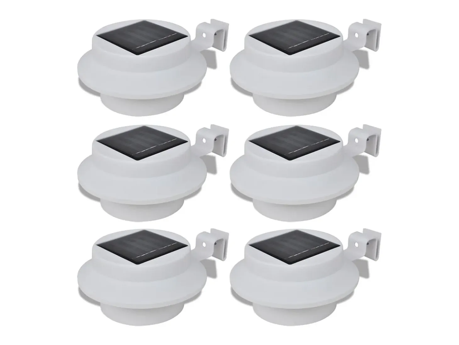 Foco solar blanco para vallas de jardín, 6 unidades ES698927