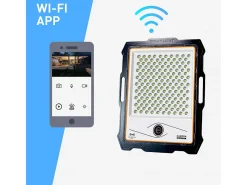 Foco solar LED con cámara wi-fi de 400W, panel solar de 4000 lúmenes Conspicio XL