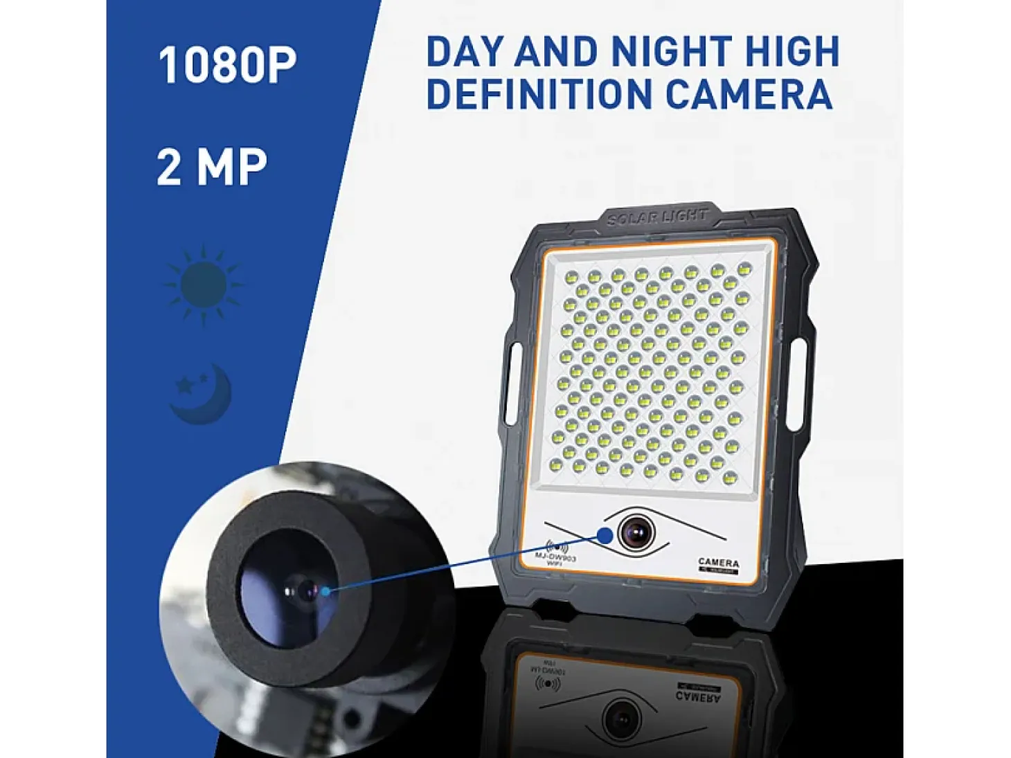 Foco solar LED con cámara wi-fi de 300W, panel solar de 3000 lúmenes Conspicio L