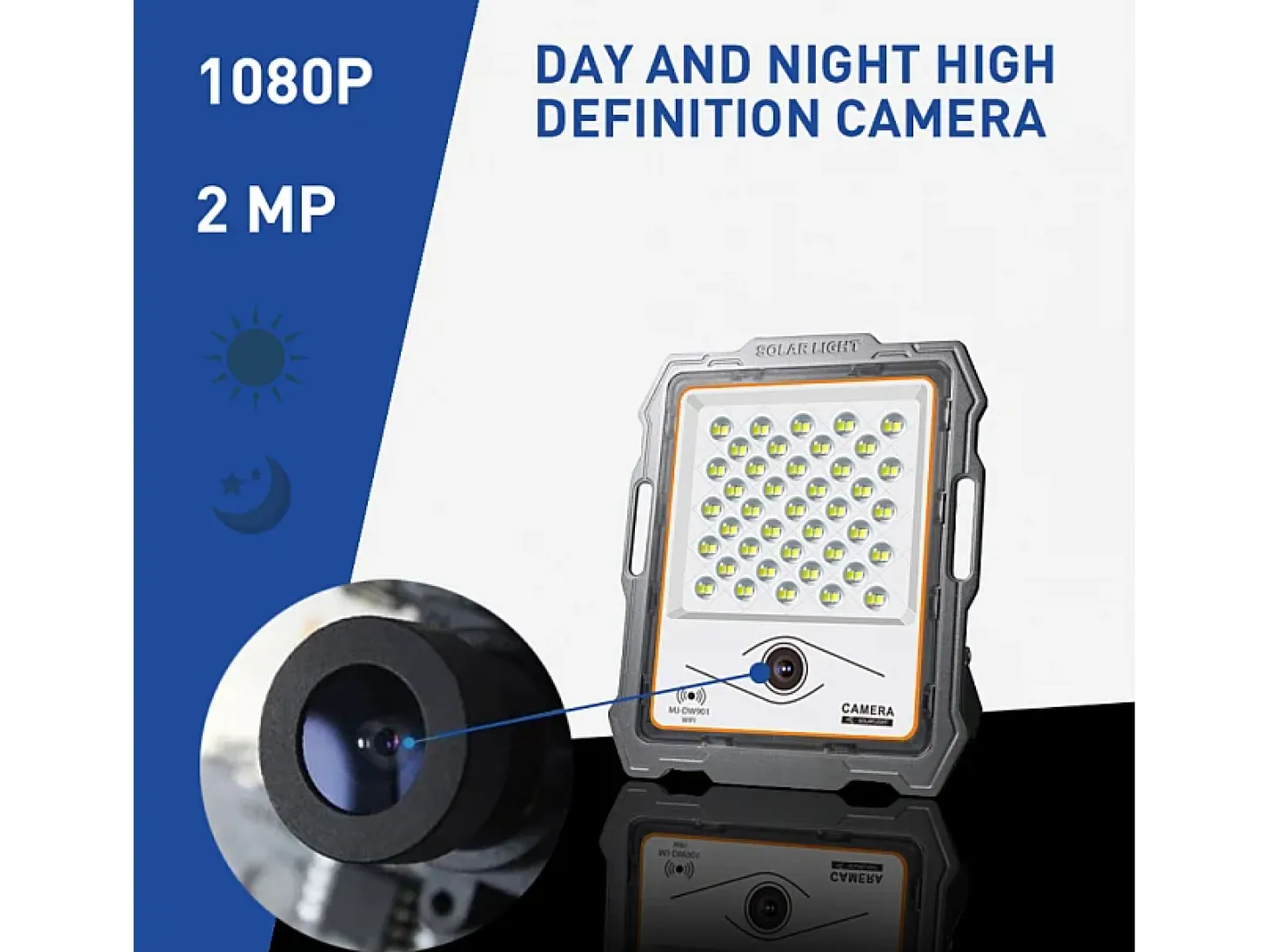 Foco solar Lighthouse LED 100W de 2000 lúmenes cámara wi-fi Conspicio M