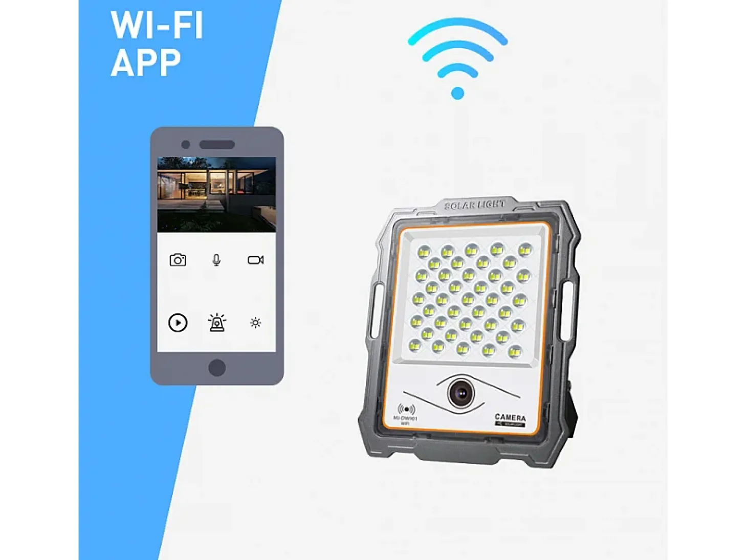 Foco solar Lighthouse LED 100W de 2000 lúmenes cámara wi-fi Conspicio M