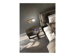 Fog - Aplique de pared con USB y USB-C, LED 3W + G9, Esfera blanca, 3000K, Cuerpo orientable, Difusor de cristal - Perenz - Dorado